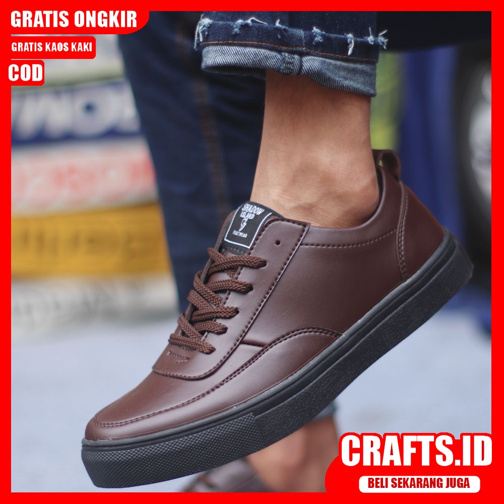 CRAFTS X ROVER Sepatu Kasual Pria Sepatu Casual Kulit Pu Ori Sepatu Kerja Cowo/Cowok Sneaker Sepatu Kerja Kantor Kondangan Keren Murah