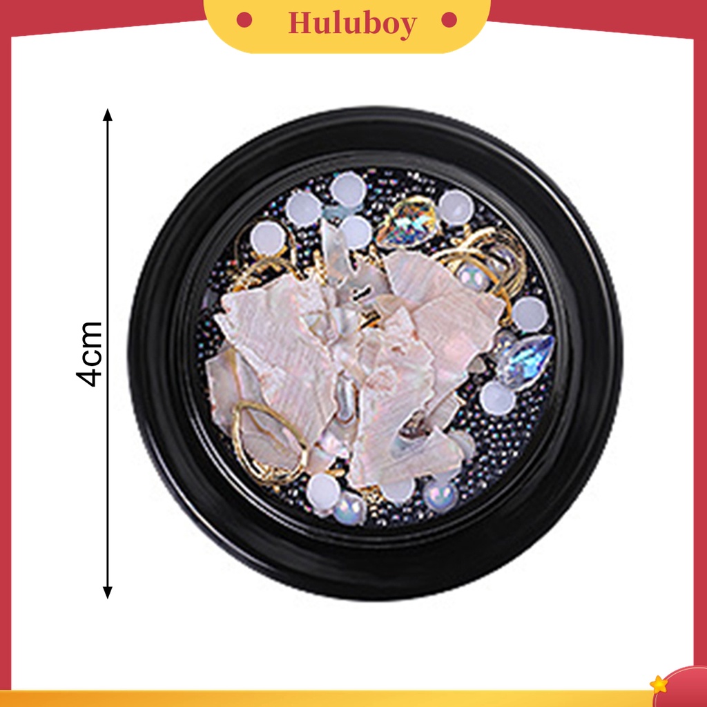 Huluboy Huluboy♡ 1 Kotak Manik-Manik Batu Kerang Asimetris Untuk Dekorasi Nail Art