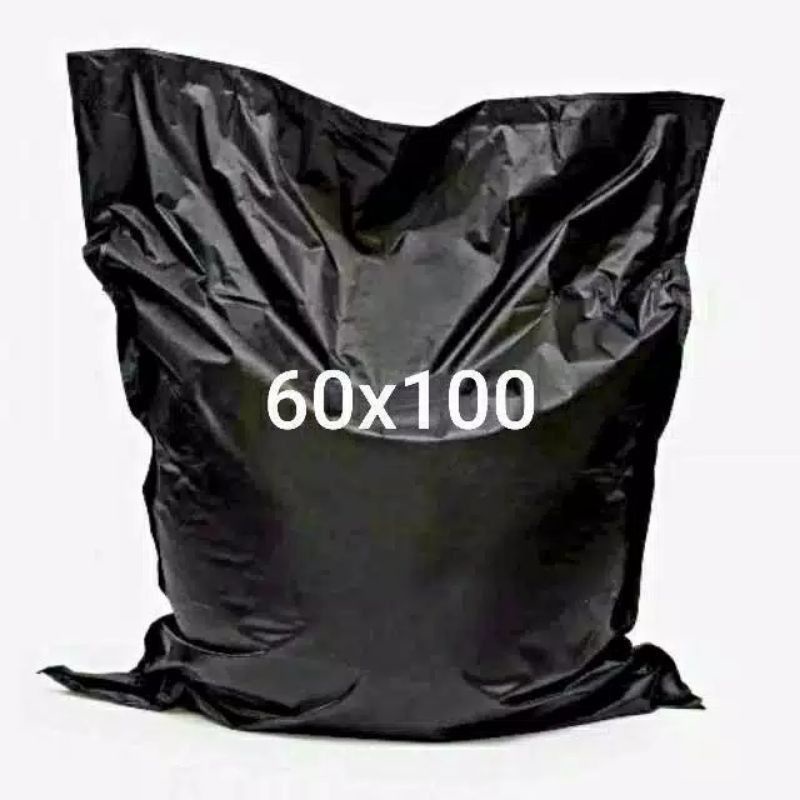 kantong plastik trash bag hitam besar uk 60 x 100 kresek sampah 60 100 packing murah ecer