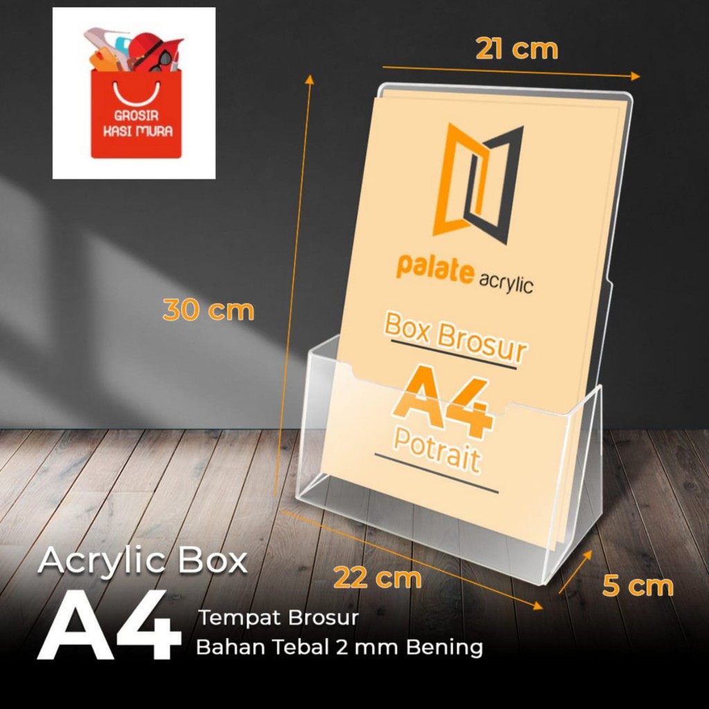 

RAK/TEMPAT BROSUR BROCHURE ACRYLIC/AKRILIK UKURAN A4 PREMIUM TERLARIS