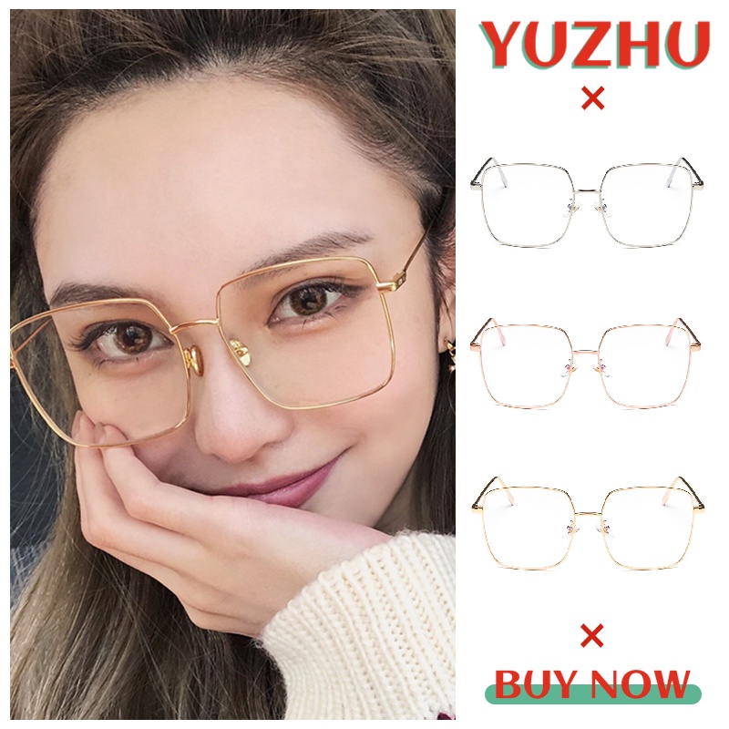 (YUZHU) Kacamata Korean Desgin Metal Frame Square Eyeglasses Pria dan Wanita Frame Kacamate Optik