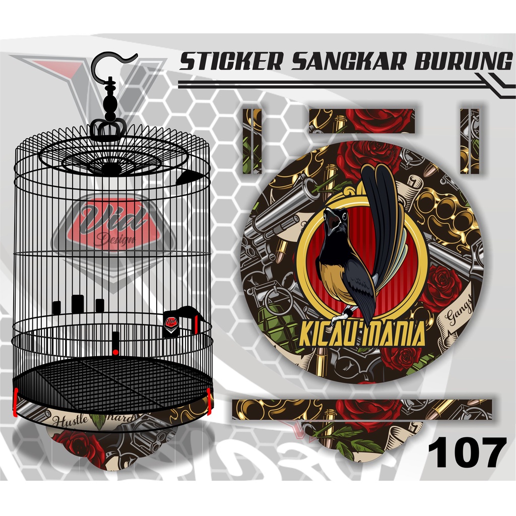 Decal Stiker Sangkar Murai Tebok Kandang Burung Bulat Oriq Jaya No 1234