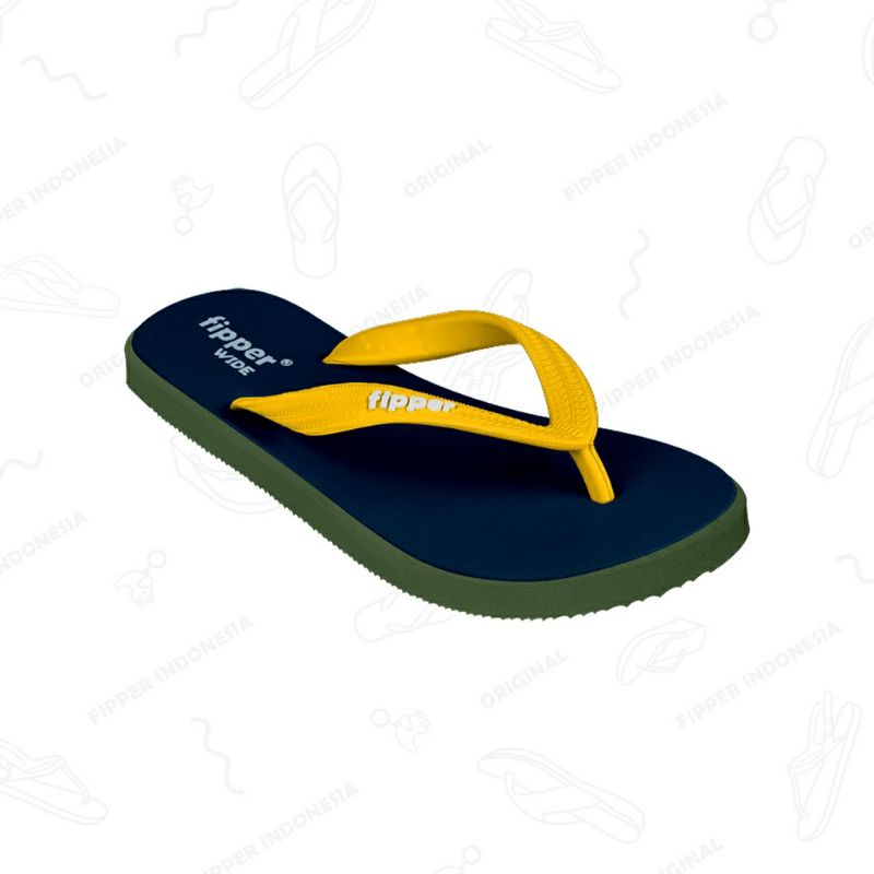 Fipper Wide Blue Snorkel / Green Army /Yellow