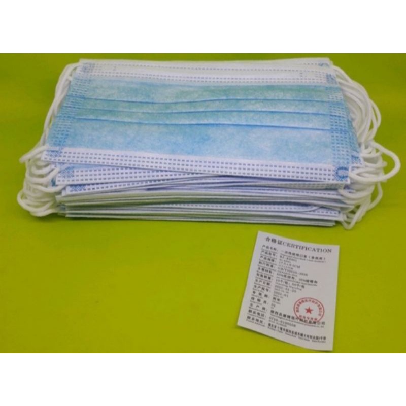 Masker ONE CARE PLUS 3 Ply Biru Earloop