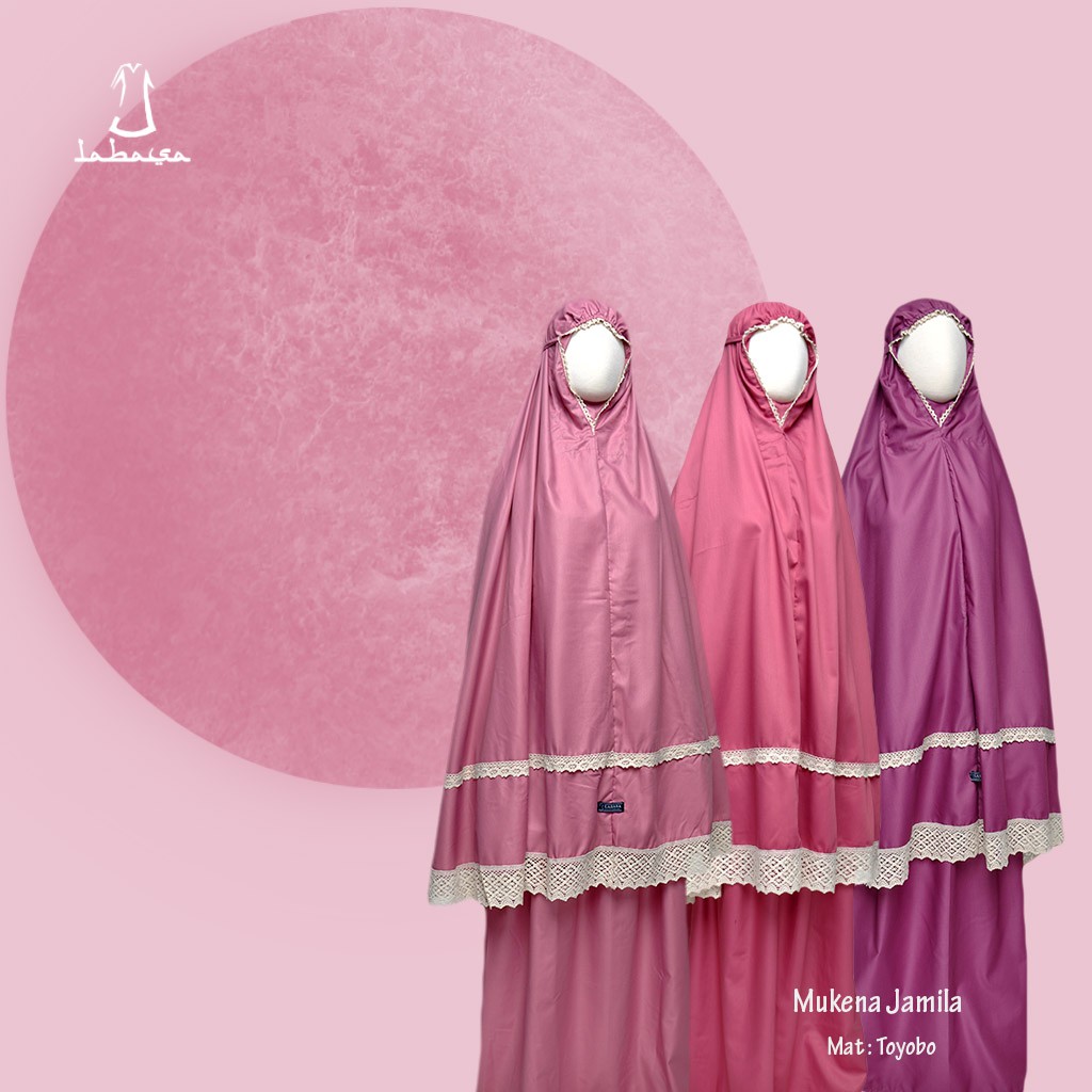 Mukena Toyobo Renda Premium Pink Jamila Series Original by Labasa Premium Istimewa