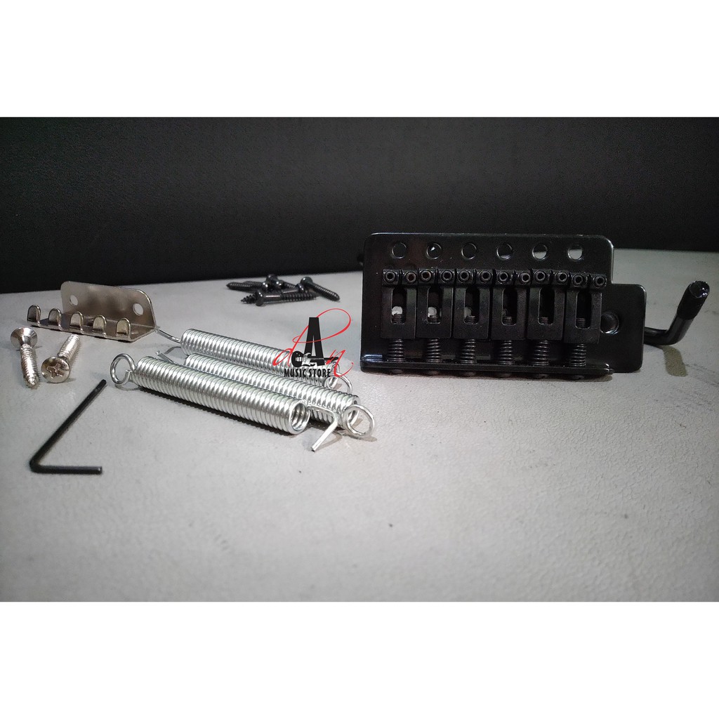 Bridge Tremolo Fender Telecaster Stratocaster Tele Strato Semi Updown Up Down Chrome Hitam Black