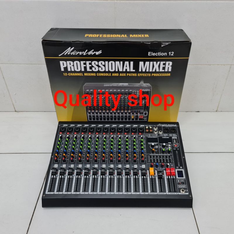 MIXER 12 CHANNEL MICROVERB ELECTION 12 BARU SUPPORTS PC