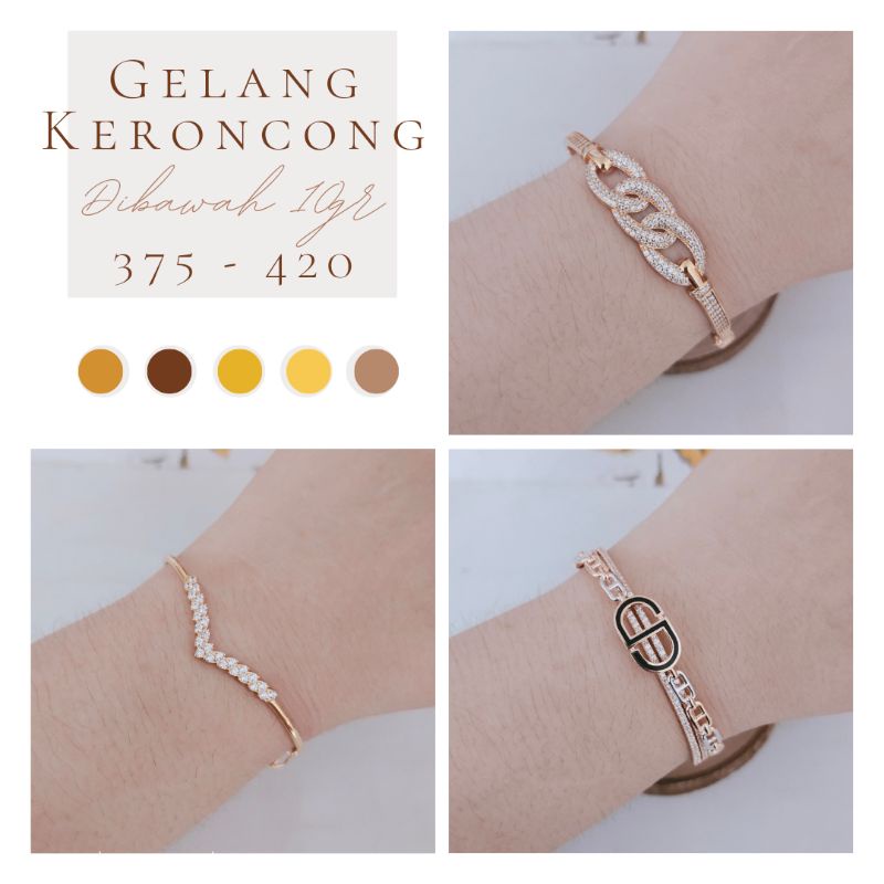 Realpic Gelang Keroncong / Bangle Emas Asli Kadar 375-420 | Dibawah 10gr | Part 2
