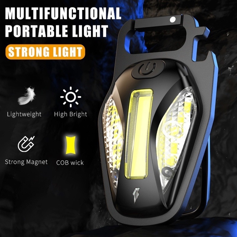 Lampu Senter LED COB 500 Lumens USB Rechargeable Mini Portable Multifungsi Untuk Camping / Outdoor