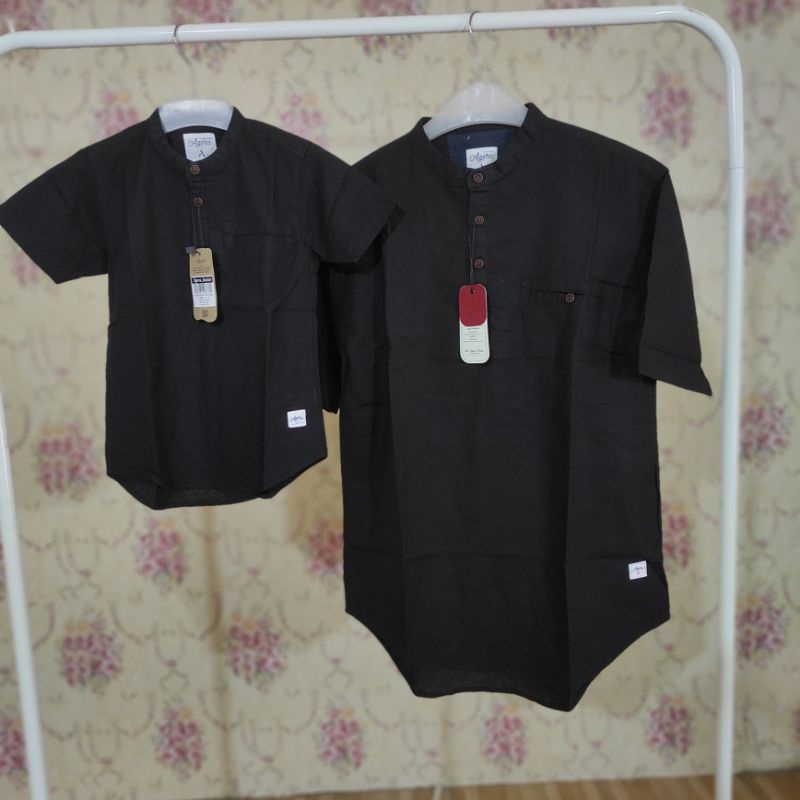 BAJU KURTA KEMEJA KOKO KEMKO PASANGAN COUPLE ANAK AYAH LENGAN PENDEK TERBARU ORIGINAL AGERA