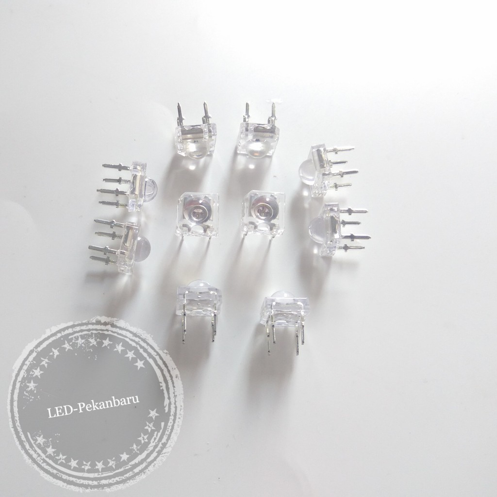 LED 5MM PIRANHA TOP SUPER FLUX WHITE / WARNA PUTIH TRANSPARAN 4PIN