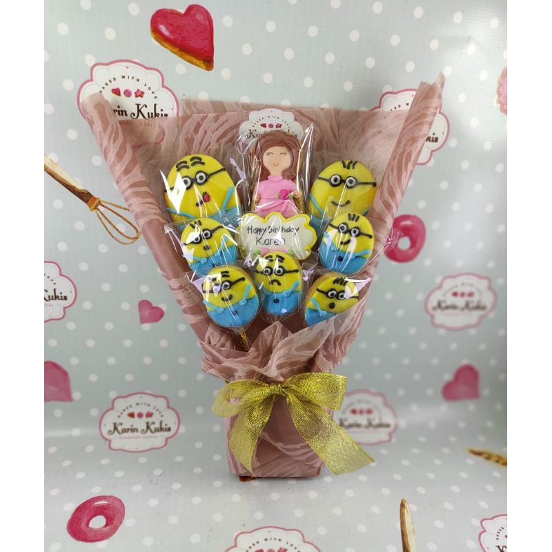 

HAND BUKET ULTAH MINION KUKIS 9 Pcs