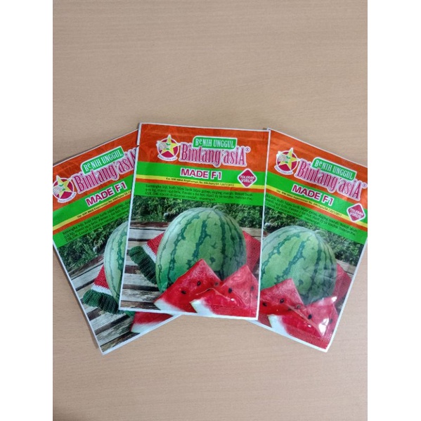 Bibit Semangka Hibrida MADE F1 | Benih Semangka Bulat | Bintang Asia 20gr