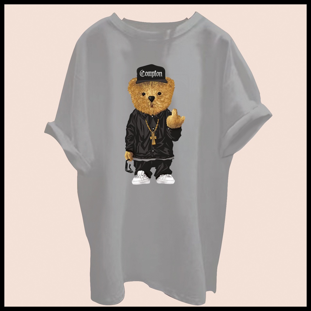 CALVIERO SHOP - BAJU KAOS ATASAN WANITA BAD BEAR PRINT