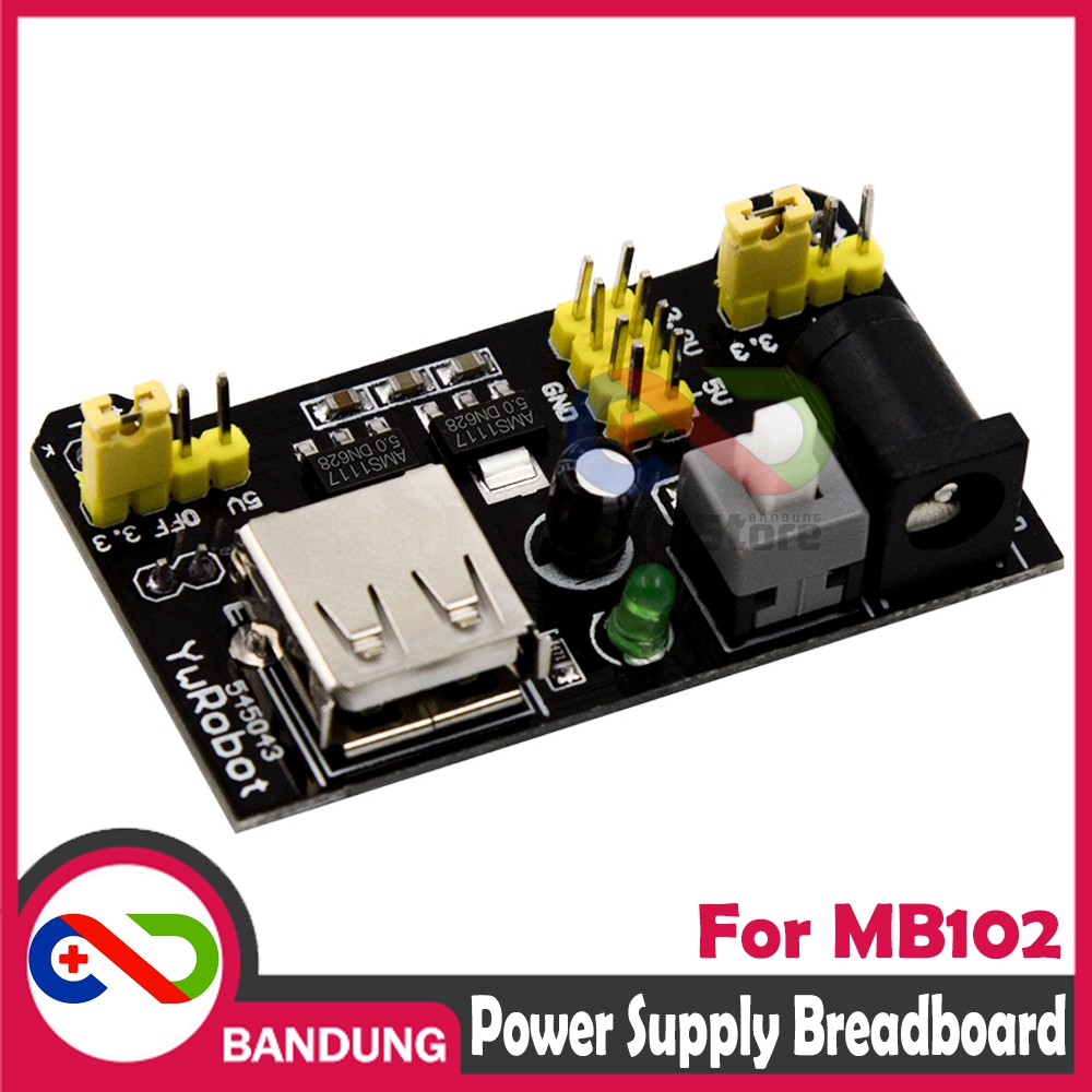 POWER SUPPLY FOR MB102 BREADBOARD 3.3V/5V MODULE