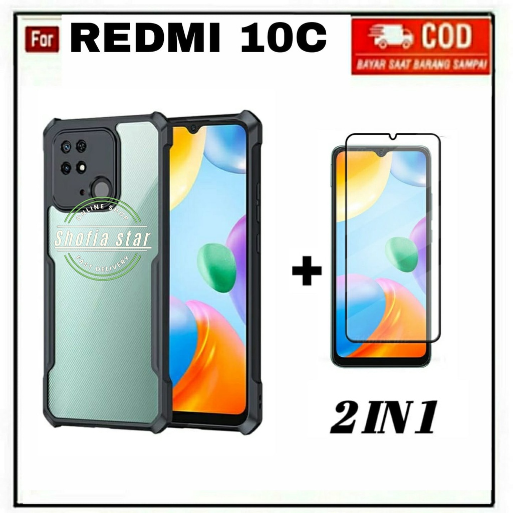 2IN1 CASE REDMI 10C 10A 9C SOFTCASE SHOCKPROOF TRANSPARAN CAMERA PROTECT CASING