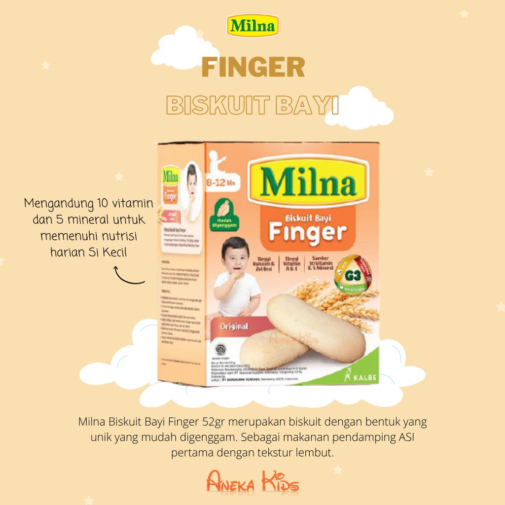 Jual Milna Biskuit Bayi Finger 812 bulan Shopee Indonesia