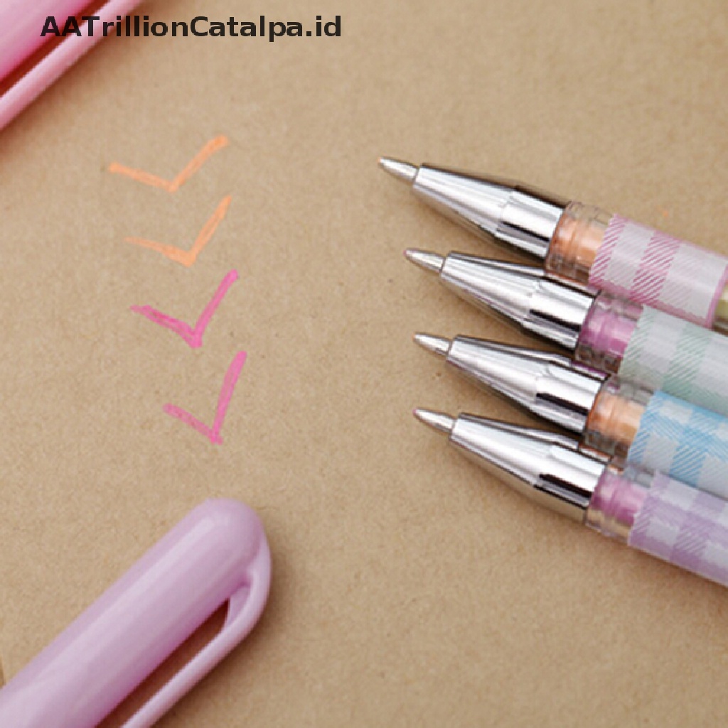 Aatrillioncatalpa 2pcs Spidol Highlighter 6 Warna Untuk Stationery