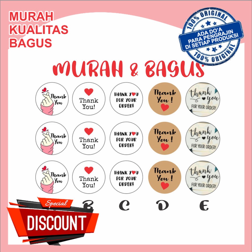 

Stiker Label Thank You TERMURAH !!! Segel Stiker Tanks For Your Order Sticker Mini 99 AENBAG