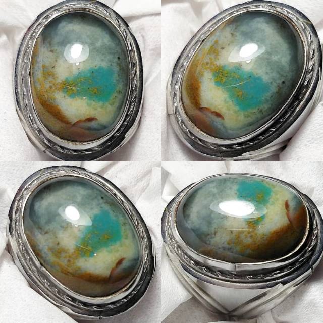 CINCIN PANCAWARNA KODE 0723 NATURAL CHALCEDONY AGATE