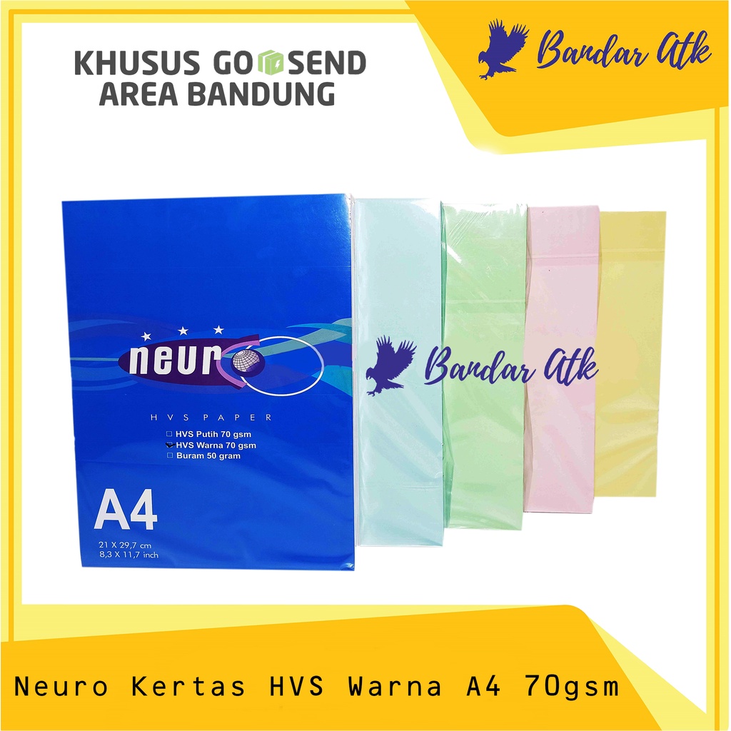 

KHUSUS GOSEND!!! Neuro Kertas Fotocopy Warna Kertas HVS A4 Warna 70gr [1 PACK]