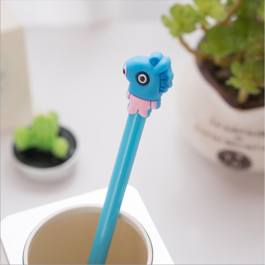 Ready Stock KPOP   Cute Black Ink Gel Pen Kawaii Cartoon Ballpoint School Stationery