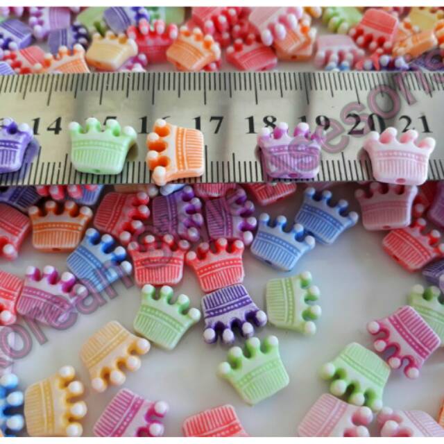 Mote warna warni mahkota unik / mote mahkota pastel /manik gelang/manik warna warni/beads