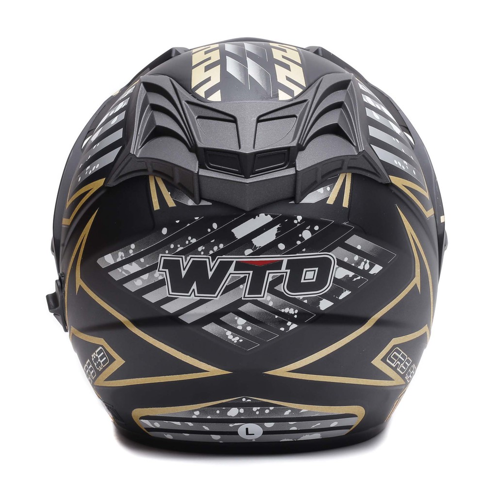 [Helm Dewasa] WTO Helmet Pro-Sight Cross - Hitam Doff Gold