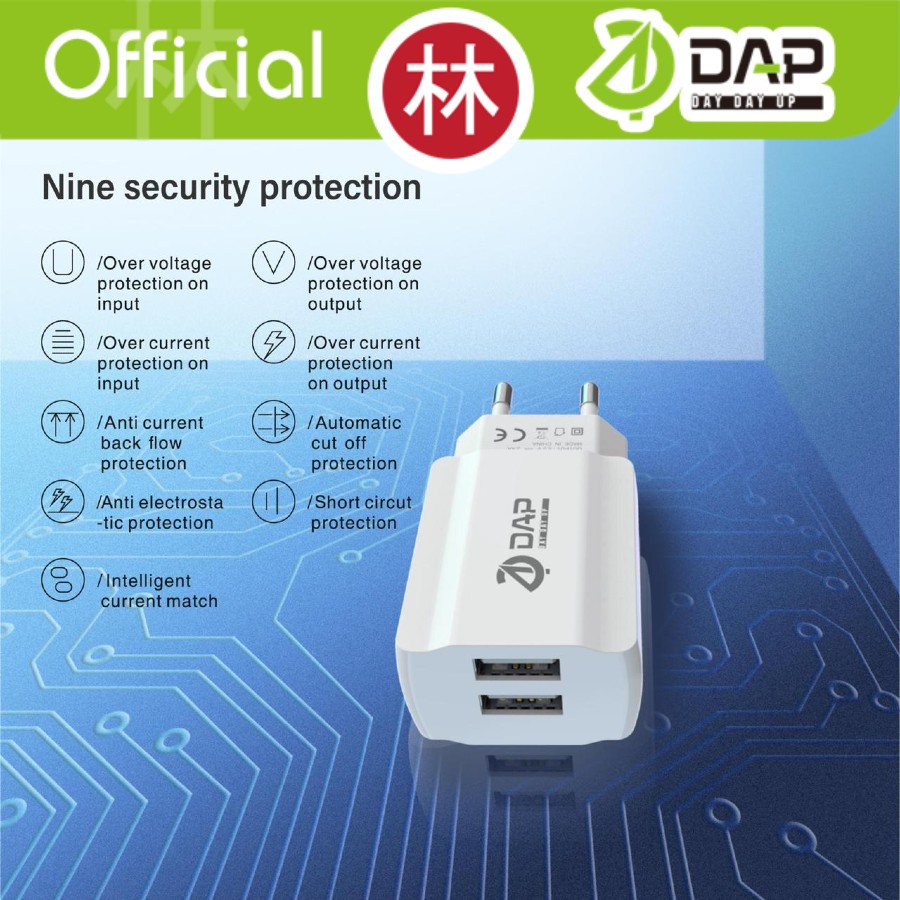 DAP D-CT2 Travel Charger Dual Port Output 2.4A