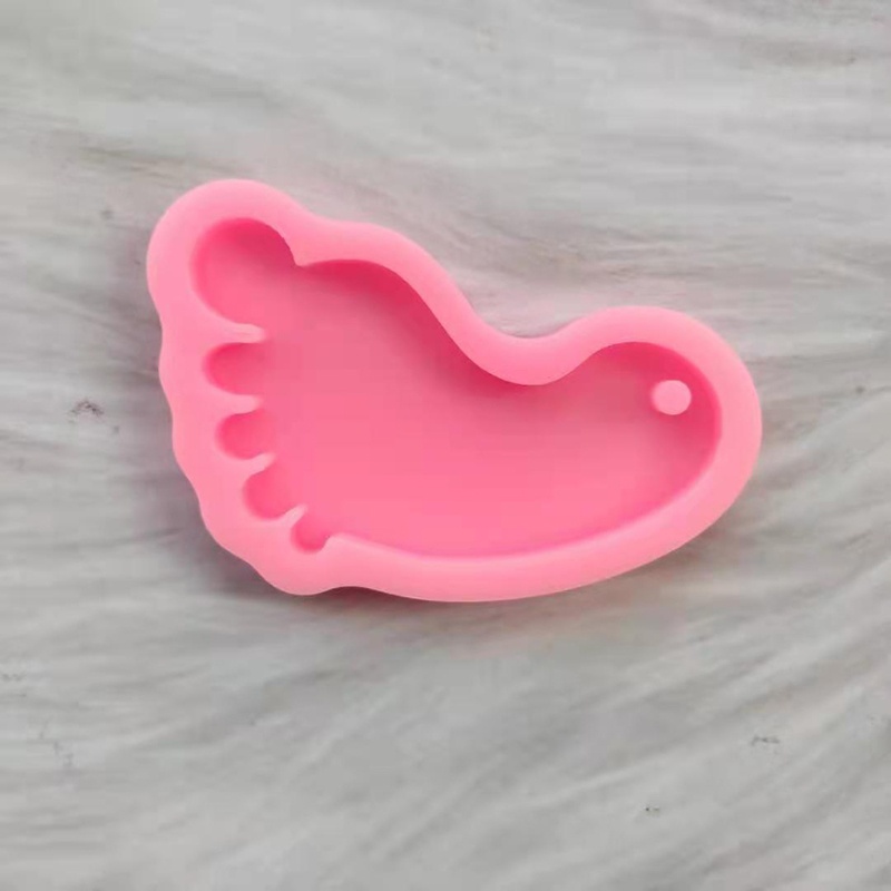 SIY  Baby Footprint Keychain Mold  DIY Footmark Keychain Silicone Resin Casting Molds