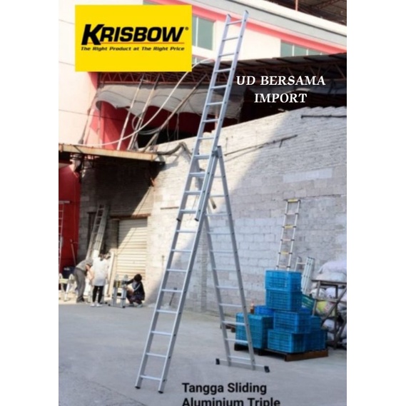 KRISBOW Tangga Lipat Aluminium/Tangga Slidding/Tangga PLN/Tangga 7Step