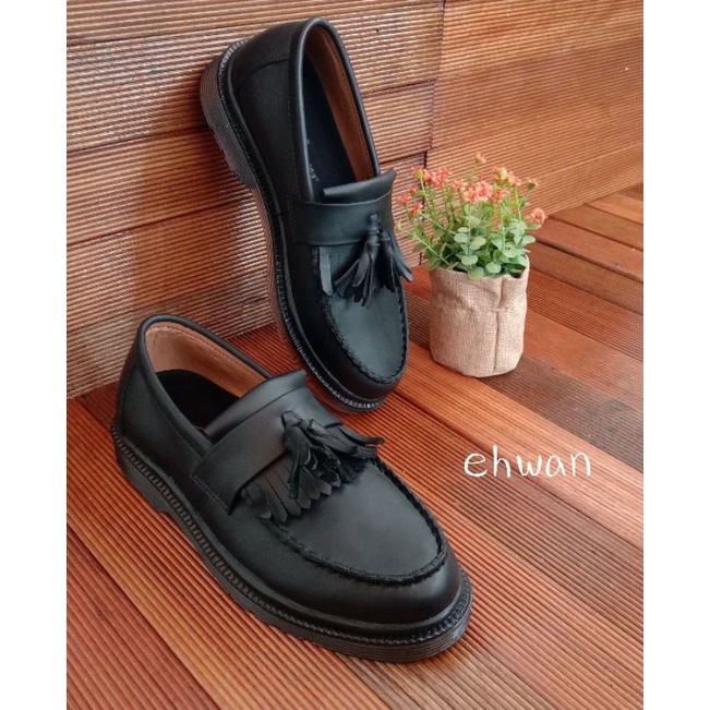 sepatu Loafers tassel kulit asli sapi-ehwan