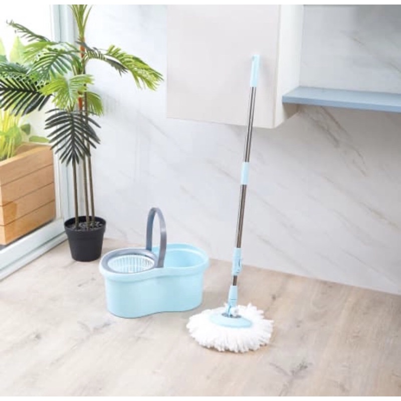 PROCLEAN SET ALAT PEL PUTAR DENGAN EMBER/ACE SPIN MOP BLUE/ACE ALAT PEL SPIN MOP