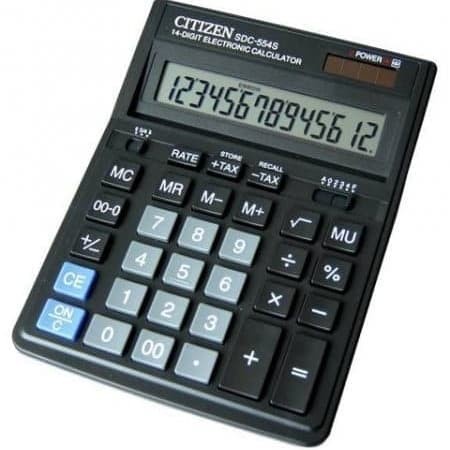 Kalkulator Citizen SDC-444S 12 Digit Calculator Meja Office Kantor - Hitam