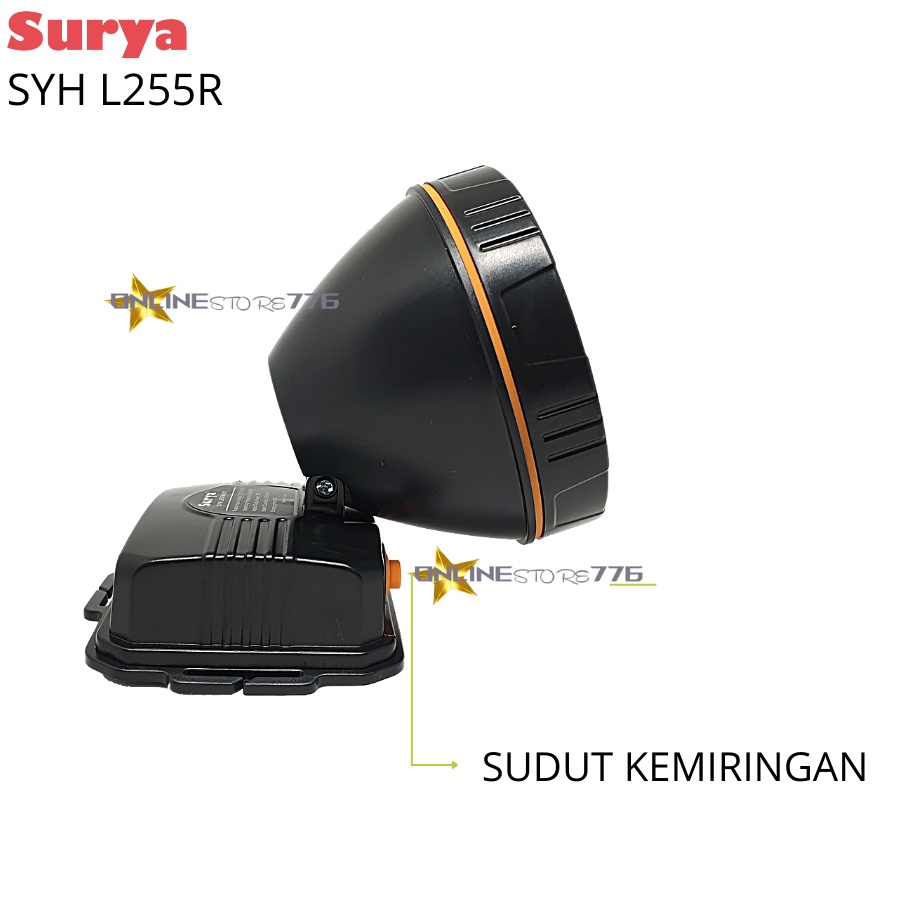 SENTER KEPALA / SENTER KEPALA SURYA SYH L255R / SURYA SYH L-255R / HEADLAMP SURYA SYH 255R /SENTER KEPALA RECHARGEABLE 25WATT / 25W