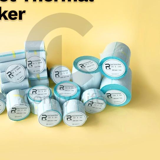 

☪ KERTAS STICKER LABEL PRINTER BARE 100 X 80 MM - 1 LINE - THERMAL ❈
