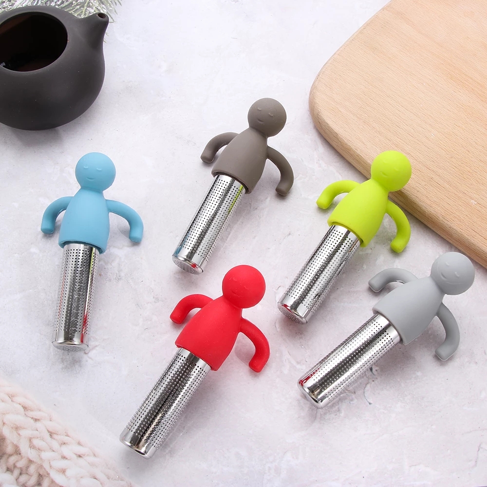 Cute Mister Silicone Teapot Tea Strainer / Little Man People Tea Infuser Filter / Brewing Making Teapot Strainer