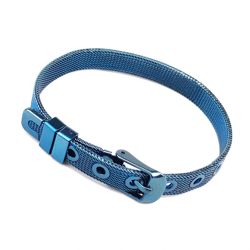 ✅COD Titanium gelang wanita haute couture emas renda rantai gelang trendi pasir dekorasi stainless steel gelang LV Q23-Gelang Biru