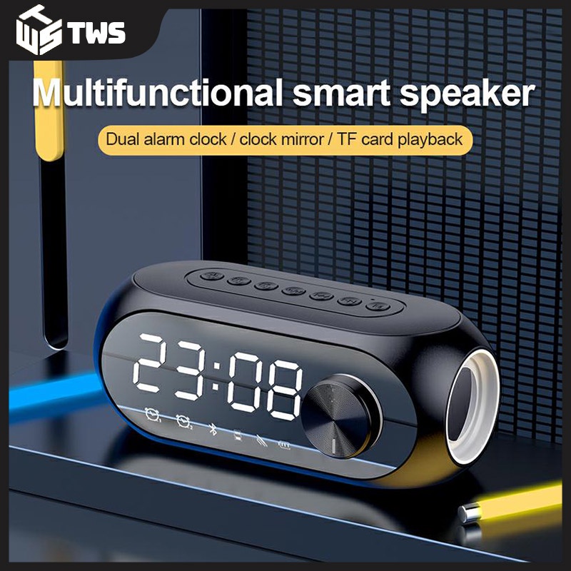 S8 Wireless Bluetooth Speaker Super Bass Stereo HIFI Audio Subwoofer Alarm Clock Speaker Smart Bluetooth Speaker