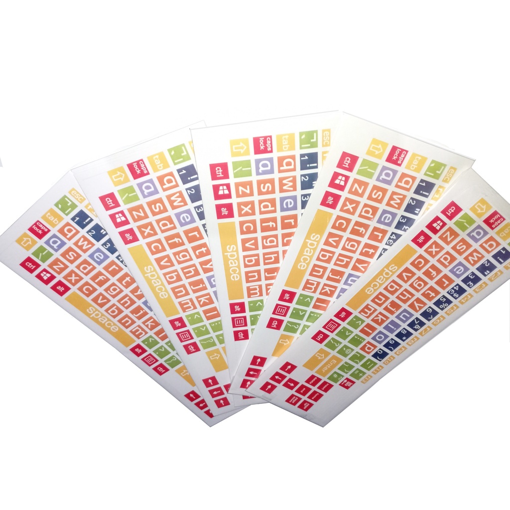 Jual keyboard sticker english full keyboard lower case coloured kids
