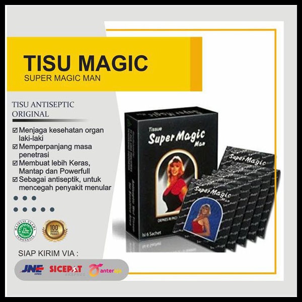 Tisu Magic Man Original isi 6 Sachet Tissue Super Magic Power Tissu_Cerianti