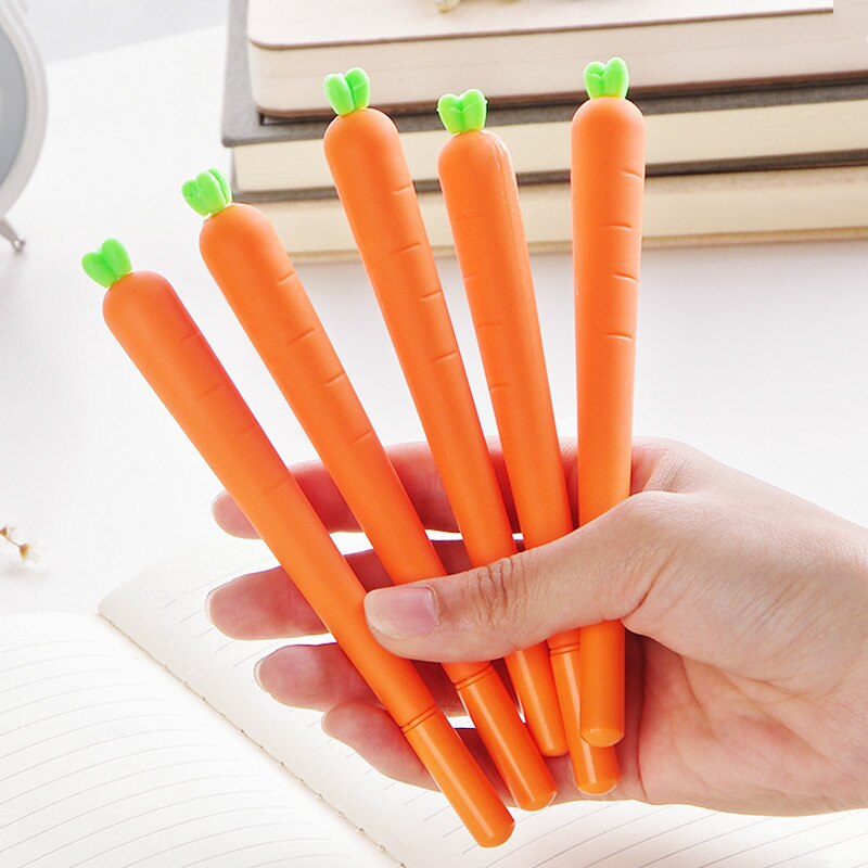 Lovely Carrot Writing Office Pen,Cartoon Carrot Style Gel Pen Magic Markers Gel Pens