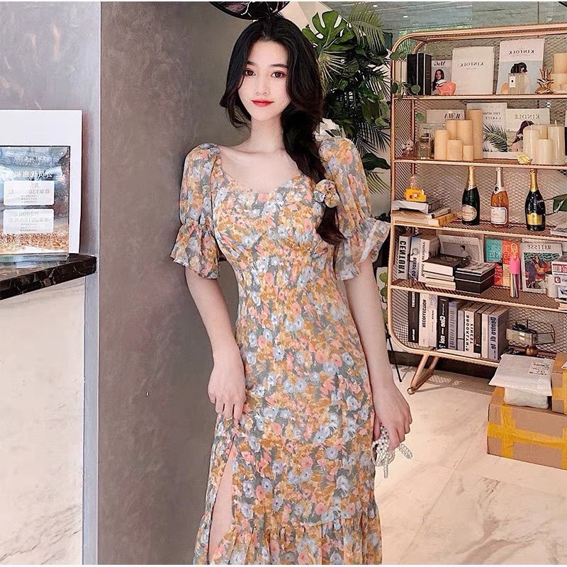 dress korean import / dress bunga flower floral garden / maxi dres korea bangkok bkk maxy vintage