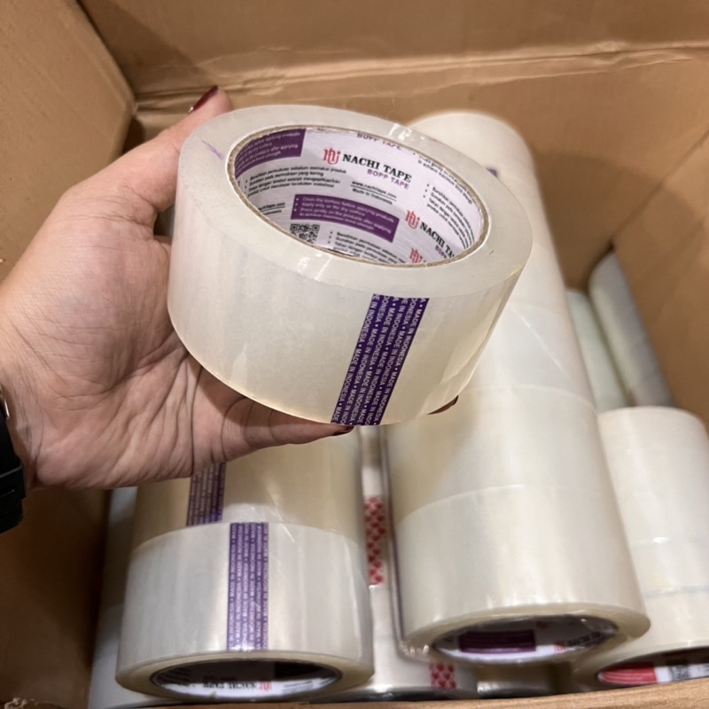 

Nachi Tape Aneka Ukuran Solasi Lakban 2cm - 5cm / 72yard - Isolasi Bening - Lakban Bening