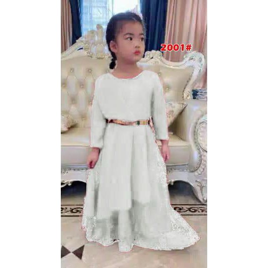 KIDS 2001# VERSI 8175# dress panjang muslim import anak/baju cople ibu anak/baju muslim anak+FREE BELT BESI