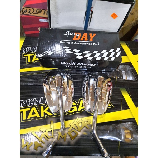 spion oval besi crome setelan universal