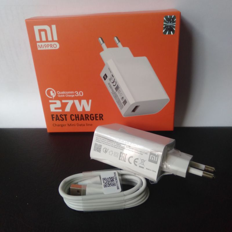 Charger Xiaomi 27W 27 W Turbo Fast Mi9Pro Quick 3.0 Original Garansi
