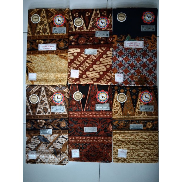 Kain Sarung Batik Wanita jumbo Sogan Soloan Sudah Dijahit Siap Pakai Cap Cent Jago Halus