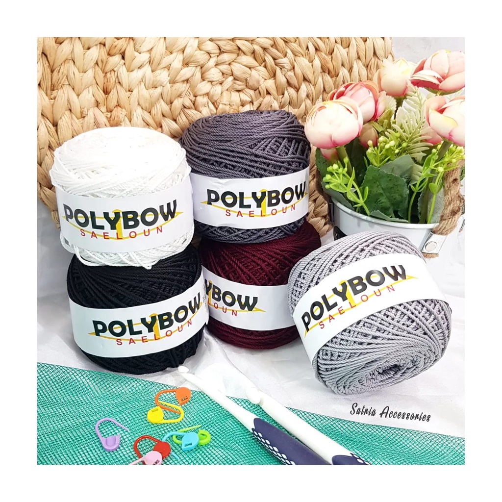 Benang Rajut Poly Kilap/Benang polyester/Benang Rajut Polybow