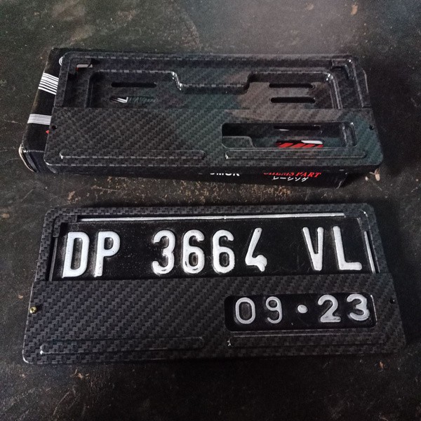 Cover Tutup Sarung Plat Nomor Carbon Cover Tempat Plat Nomor Universal Semua Motor Carbon